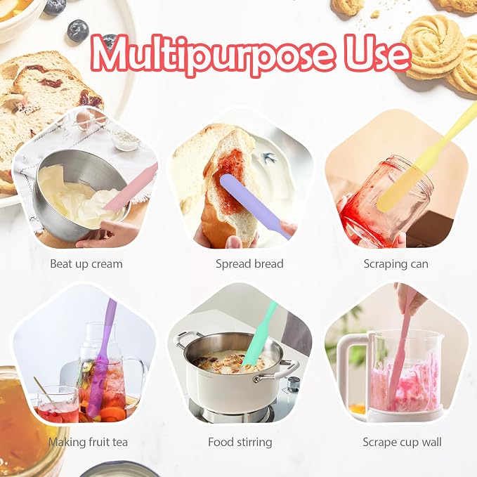 4Pcs Jar Spatula Silicone Long Scraper, Food-grade Cream Spatulas, - Image 7