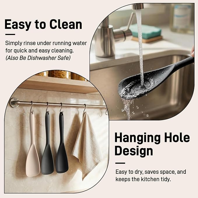 3 PACK Silicone Cooking Spatula Spoons - Image 10