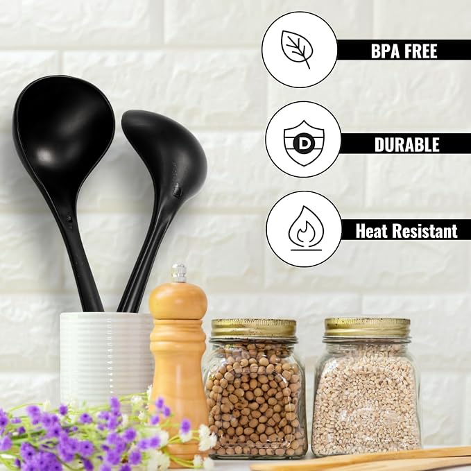 40 Pack Plastic Ladle Spoons, 1.5 Oz Solid Durable Disposable Serving Spoons - Image 5