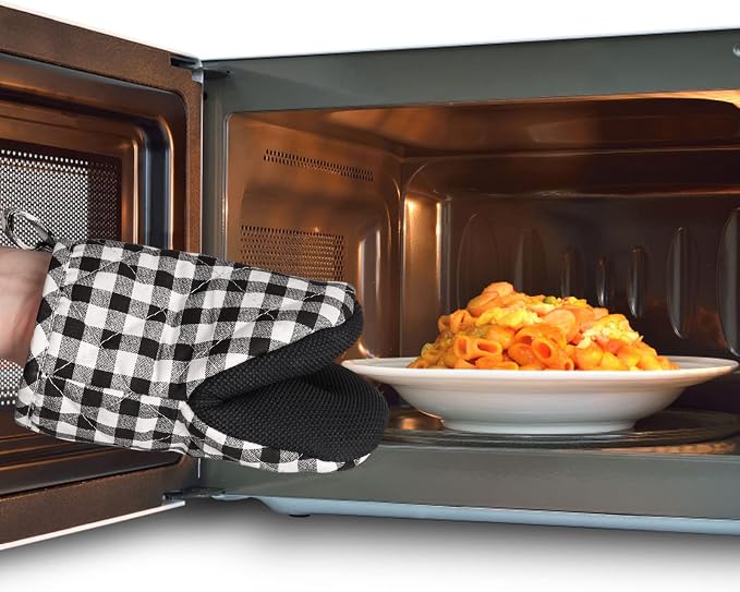 Short Oven Mitts, Heat Resistant 500°F, Silicone Grip Kitchen Gloves, Non-Slip - Image 7