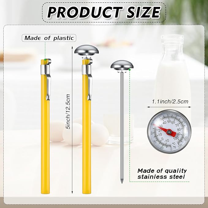 Xuhal 6 Pcs Stainless Steel Kitchen Thermometer - Image 2