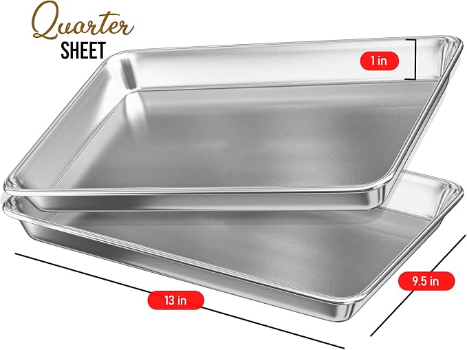 Eatex Aluminum Baking Sheet Set, 4 Pack Cookie Sheet Set, 9x13 Baking Pan Set - Image 2