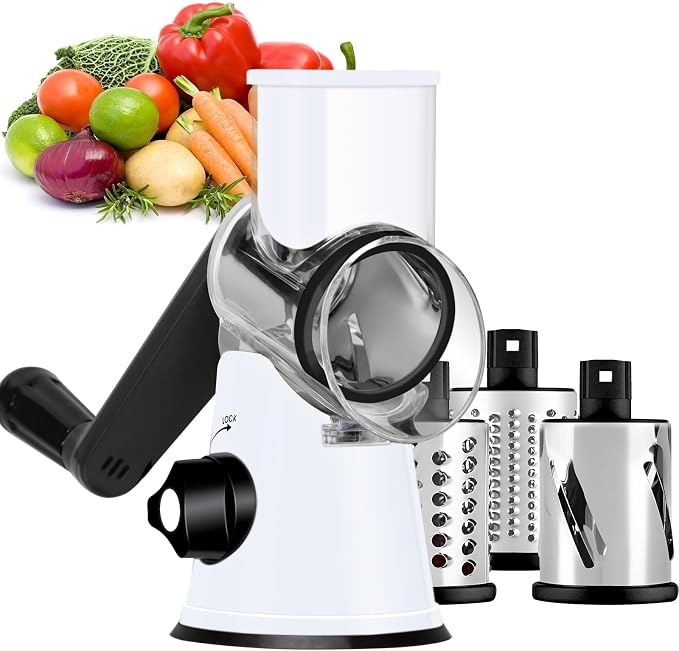 Ourokhome Rotary Cheese Grater Hand Crank, Kitchen Shredder Speed Mandolin by Ourokhome