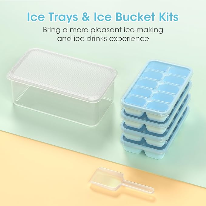 DOQAUS Ice Cube Tray with Lid and Bin - Image 8