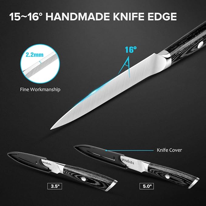 MOSFiATA 5” Chef Knife and 3.5" Fruit Knife Set - Image 6