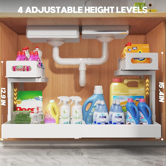 1 Pack-16"-26"W Expandable Under Sink Organizer - Image 8