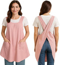 Apron for Women with Pocket Cotton Linen, Japanese Cross Back Apron for by ROLOSI