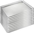 12 Pack Half Size Baking Sheet Pan Set, Aluminum Commercial Quality Cookie Sheet by BASTWE