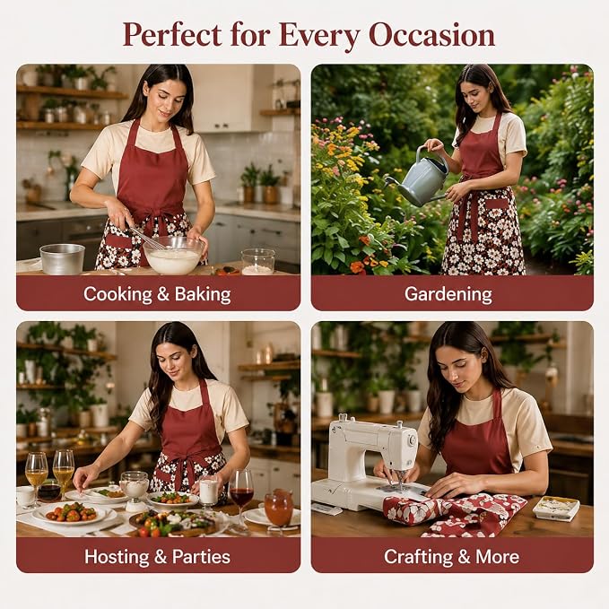 Cute Floral Aprons for Women - Image 6