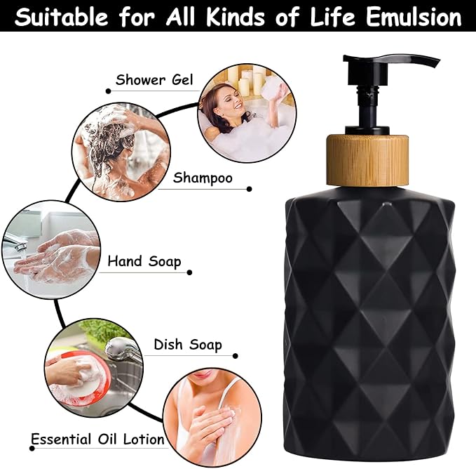 Black Glass Soap Dispenser Set - Image 4