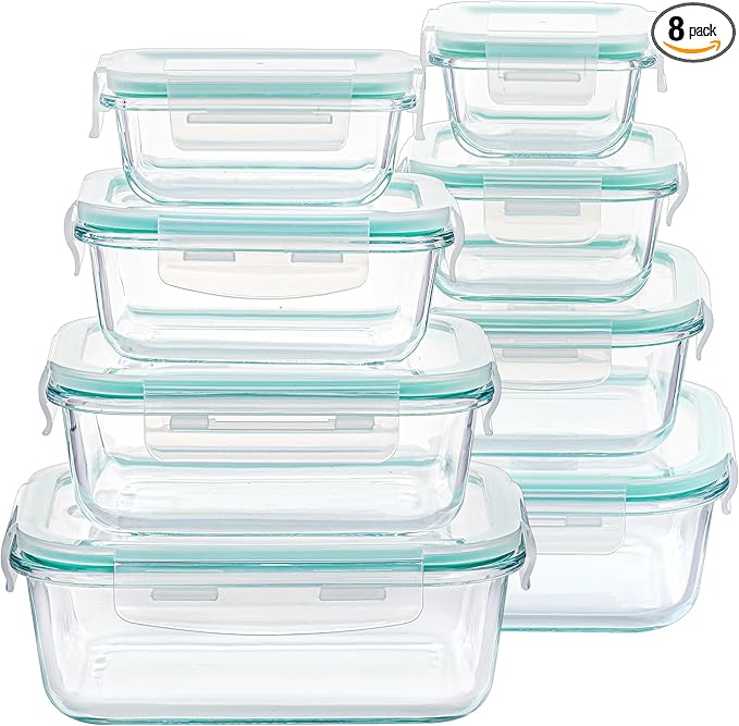 Vtopmart 8 Pack Glass Food Storage Containers by Vtopmart