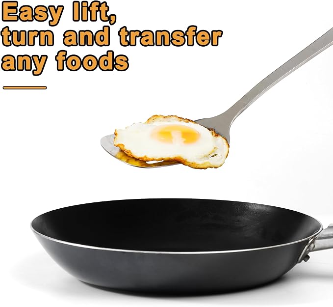FJNATINH Stainless Steel Wok Spatula, Skimmer Ladle Tool Set, Mirror Polished - Image 5