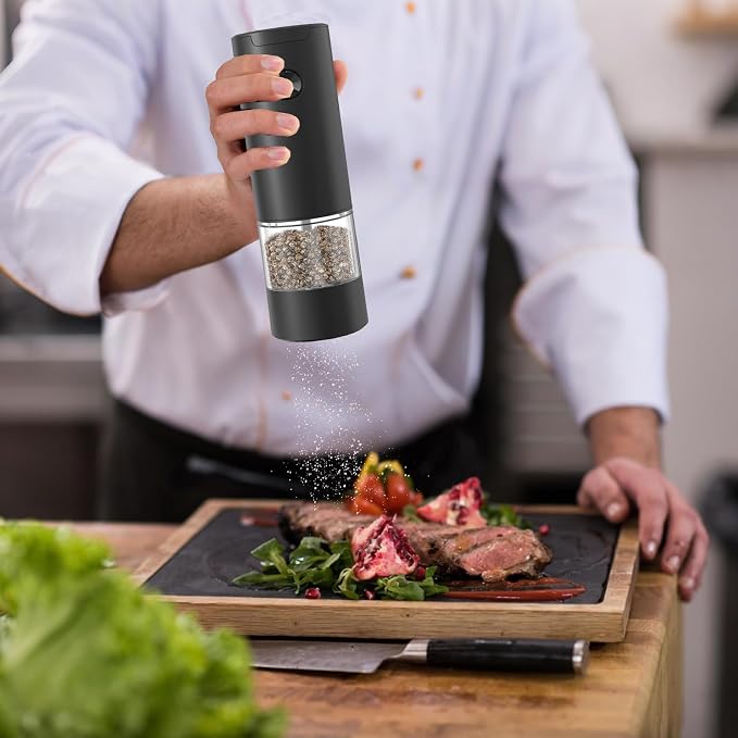 Electric Salt and Pepper Grinder Set, Automatic Salt Pepper Mill Grinder - Image 8