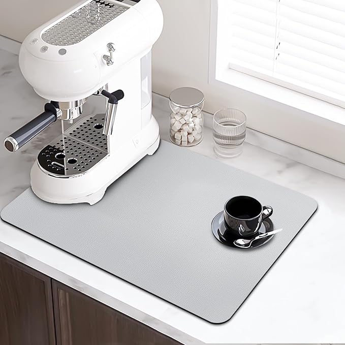 LOPNUR Kitchen Dish Drying Mat, Diatomite Coffee Mat, Super Absorbent Dish - Image 2