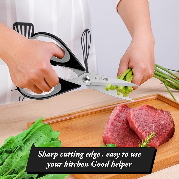 Kitchen Gadgets Utensils Set for Home, iBayam 8.5" Kitchen Scissors - Image 6