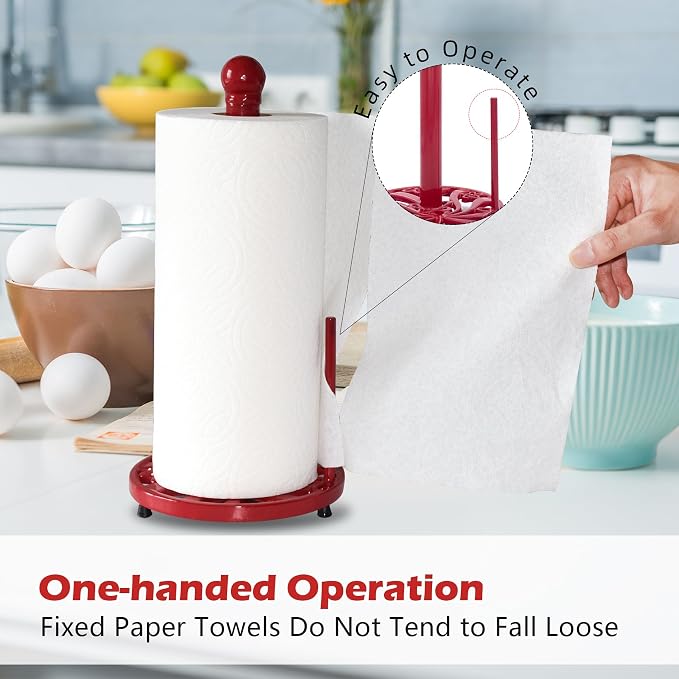 Red Cast Iron Paper Towel Holder - Image 5