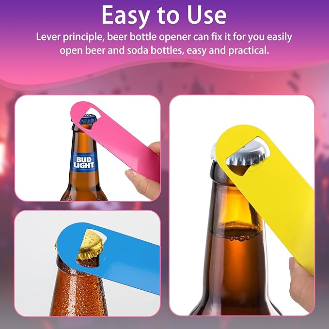 KTOJOY 5 Pack Stainless Steel Colorful Beer Bottle Opener Set, 7 Inch, Large - Image 5