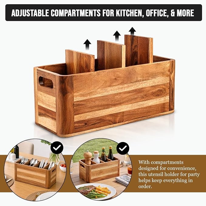 Wooden Caddy Utensil Holder - Image 5