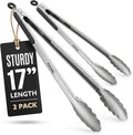 Kona Premium Stainless-Steel Locking Grill Tongs 17 inch, Heavy Duty Tongs by Kona