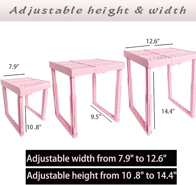 Svartur Adjustable Locker Shelf Pink Height and Width Adjustable Locker - Image 3