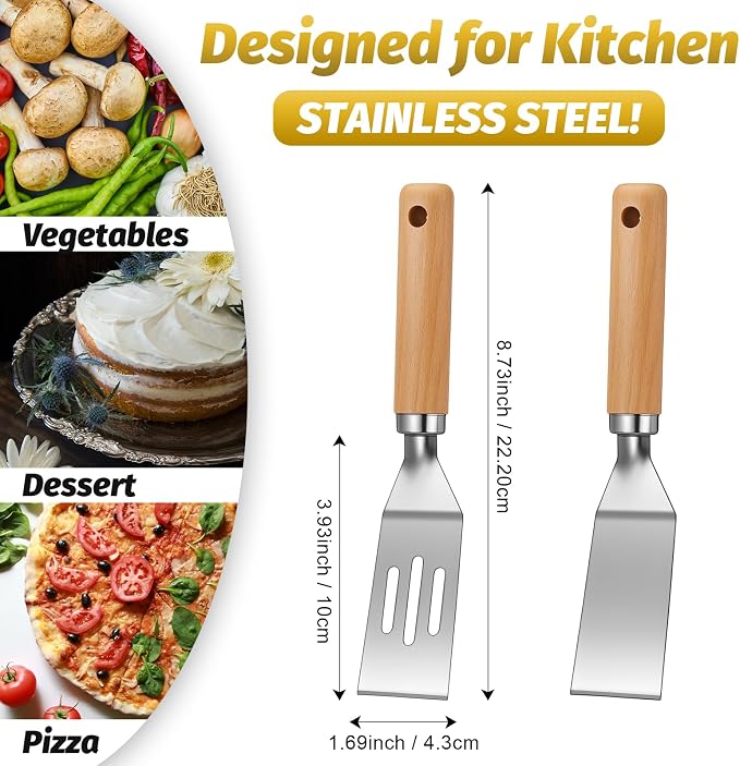 Patelai 2 Pack Small Spatula Mini Serving Brownie Spatula - Image 2
