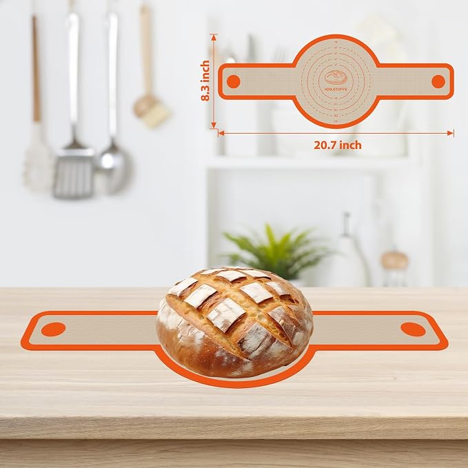 Silicone Baking Mat Set of 4, Nonstick Reusable Silicone Bread Sling & Loaf Pan - Image 4