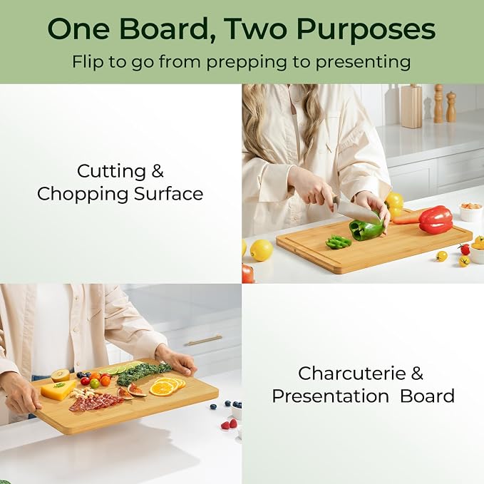 Keechee Kitchen Essentials Natural Bamboo Cutting Board XL - Image 2