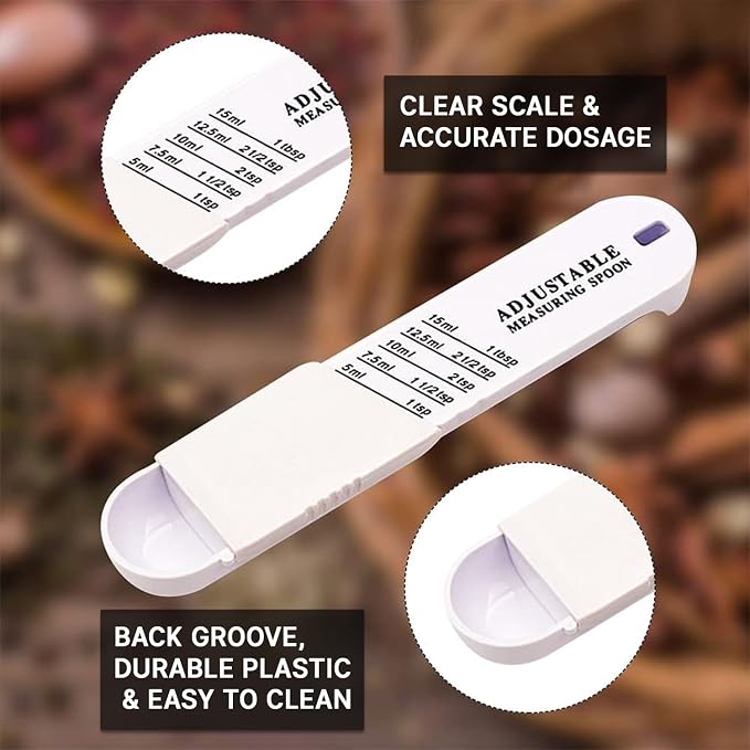 Adjustable Measuring Spoon for Dry and Liquid（White） - Image 3