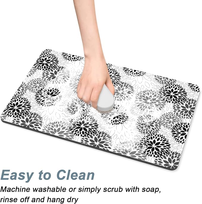 Rnivvi Coffee Mat, Hide Stain Rubber Backed Absorbent Dish Drying Pad - Image 5