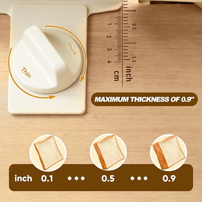Brvclon Manual Bread Slicer Adjustable Thickness, Hand Crank Bread Slicer - Image 3