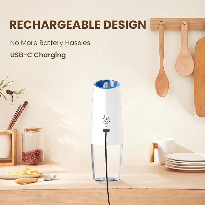 Rechargeable Electric Salt And Pepper Grinder Set, Automatic Gravity Electric - Image 2