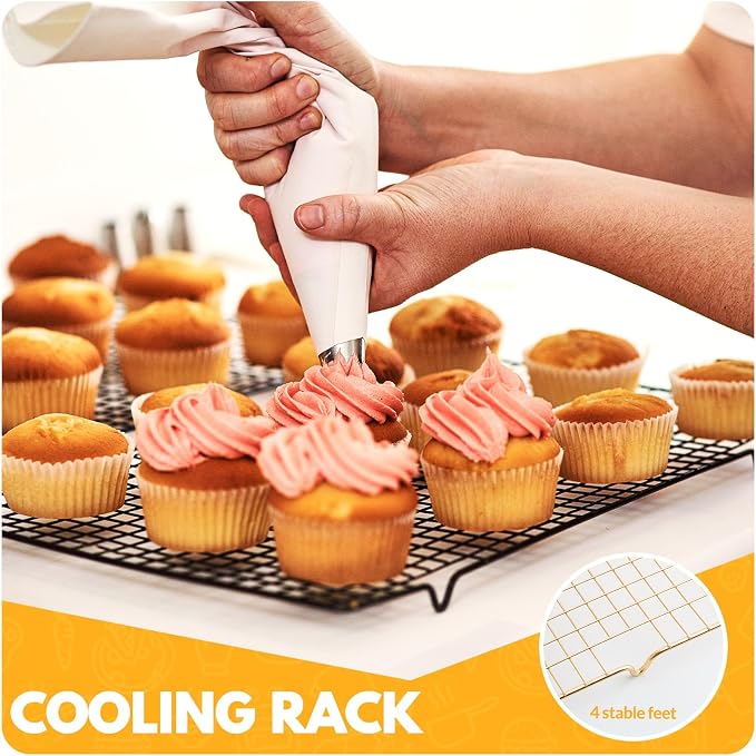 2 PCS Cooling Racks for Cooking and Baking, 14.8x10 Inches Stainless Steel - Image 7