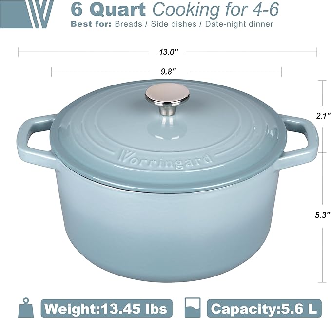 VORRINGARD Enameled Cast Iron Dutch Oven Pot - Image 2