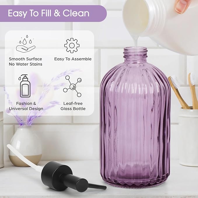 Topsky Stripe Glass Soap Dispenser - Image 2