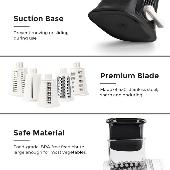 X Home 5-in-1 Rotary Cheese Grater - Image 5