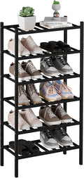 ROMGUAR CRAFT 6-Tier Bamboo Small Shoe Rack, Free Standing Wood Shoe Shelf by ROMGUAR+CRAFT