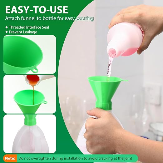 Threaded Funnel Easy Fill Funnel, Twist On Empty Spray Bottle Refill Adapter Fit - Image 5