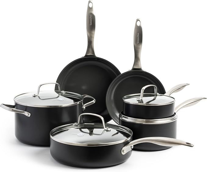 GreenPan Canterbury Hard Anodized Healthy Ceramic Nonstick, 10 Piece Cookware by GreenPan