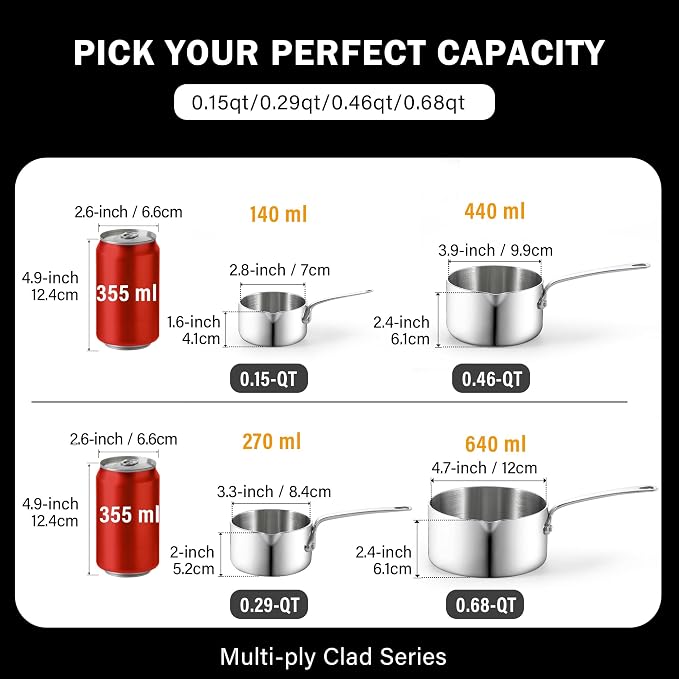 Cooks Standard Stainless Steel Butter Warmer 0.46 QT, 440ml Mini Butter - Image 2
