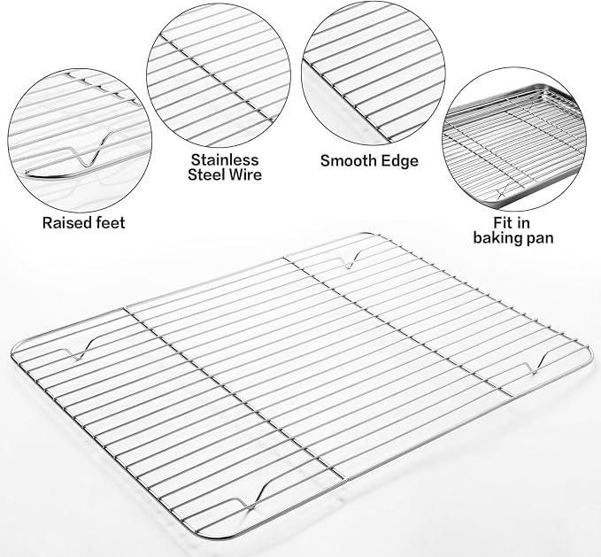 MCIRCO 6 Piece Stainless Steel Baking Sheet - Image 4