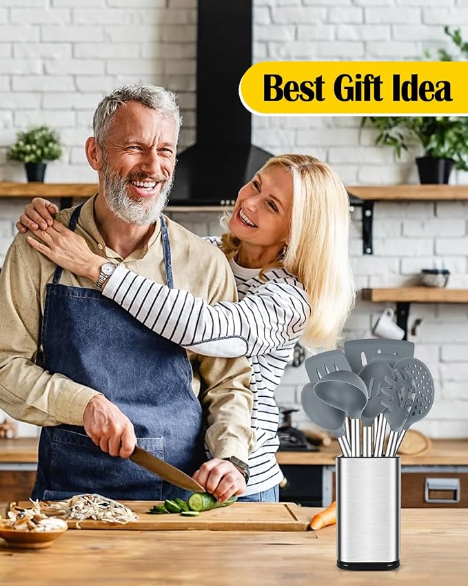 Silicone Cooking Utensil Set, BPA Free Heat Resistant Kitchen Tools - Image 6