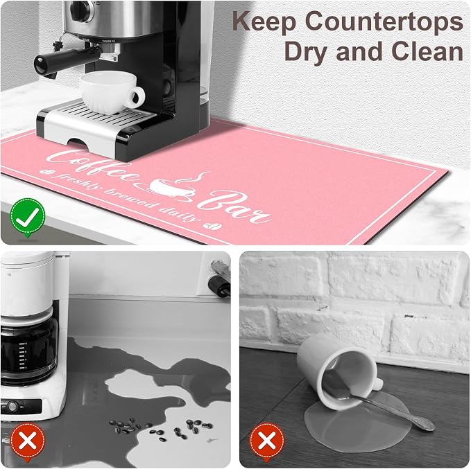 CooRug Absorbent Coffee Mat, Fashion Dish Drying Mat - Image 4