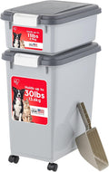 IRIS USA Dog Food Storage Container, 30 lbs & 11 lbs Combo, Cat Food Storage by IRISUSA