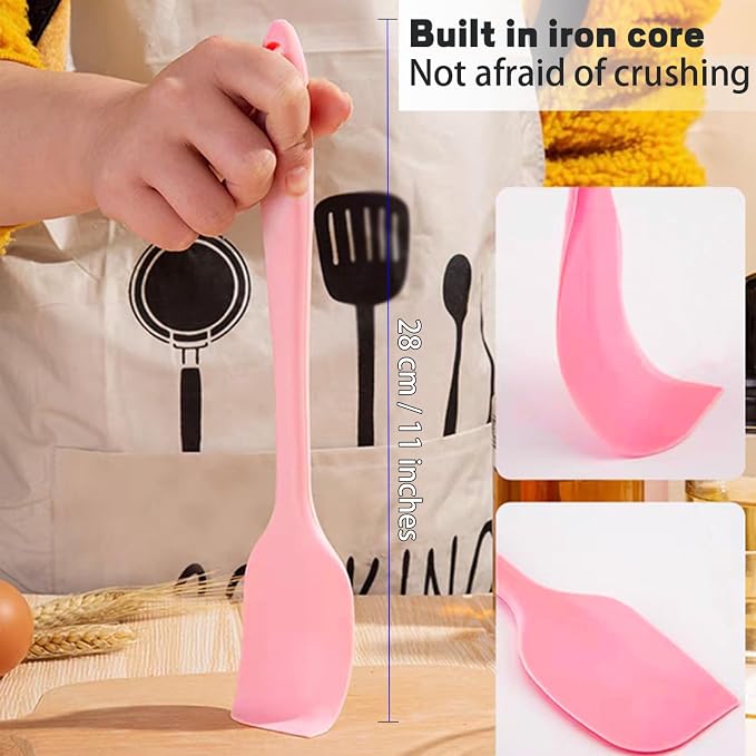8 Pieces Silicone Spatulas, 11 inch Heat-Resistant Non-stick Spatulas - Image 2
