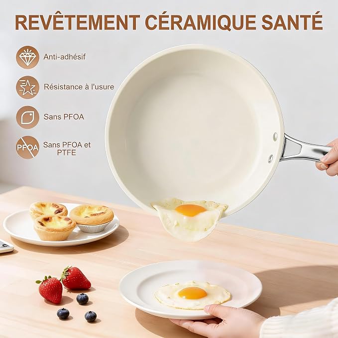 9.25 Inch Ceramic Nonstick Frying Pan Skillet - Image 3