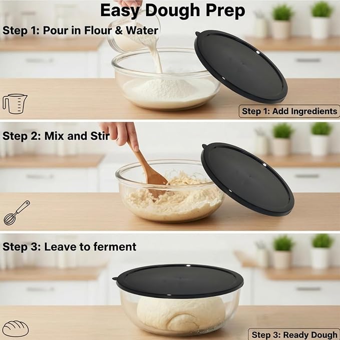 Large Glass Mixing Bowl for Sourdough, 6.2QT - Image 5