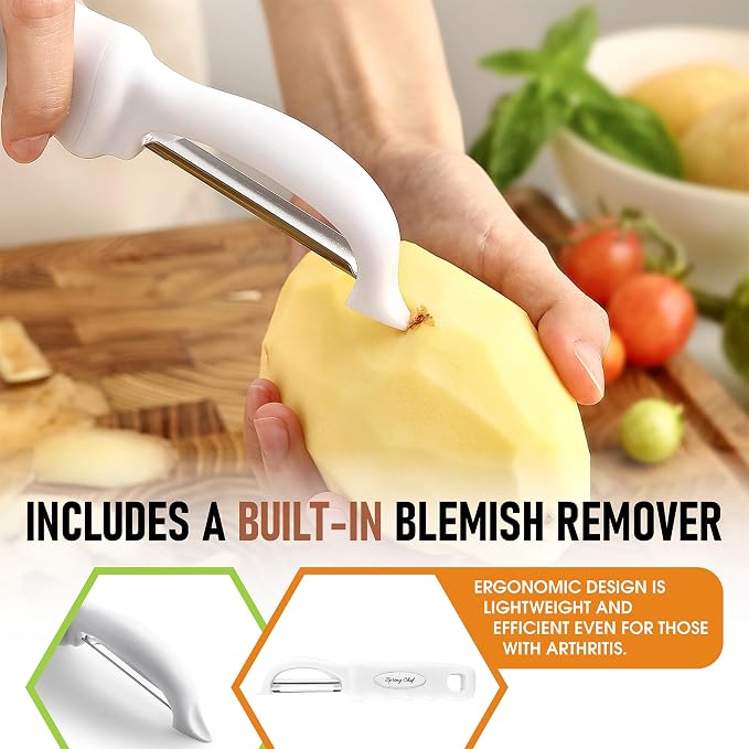 Spring Chef Premium Swivel Vegetable Peeler, Comfrotable Handle and Ultra Sharp - Image 5