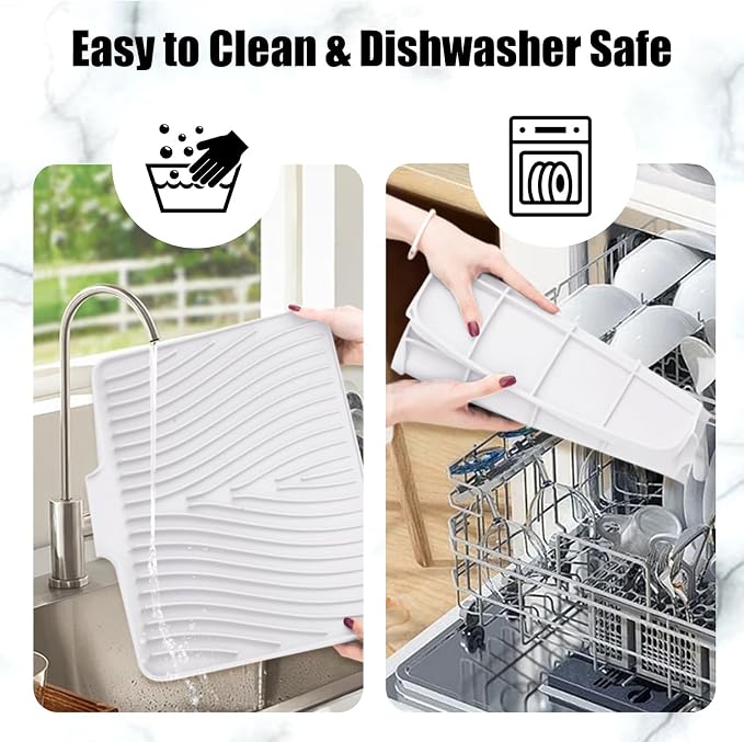 TIKNIK Silicone Dish Drying Mat, Stone Drying Mat - Image 6