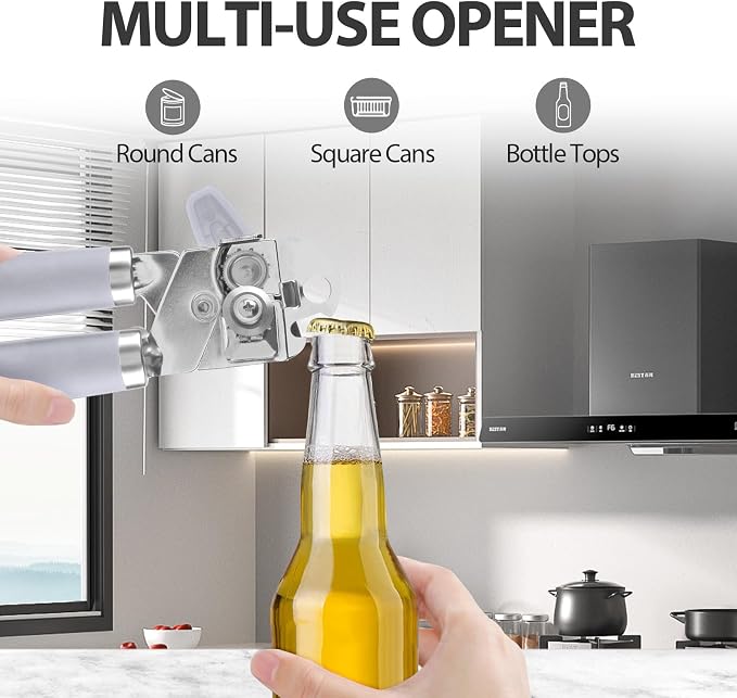 Safring Can Opener Manual, Heavy Duty Handheld Strong Can Opener - Image 5