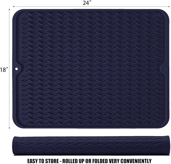 Large 24" x 18" Silicone Dish Drying Mat - Image 2